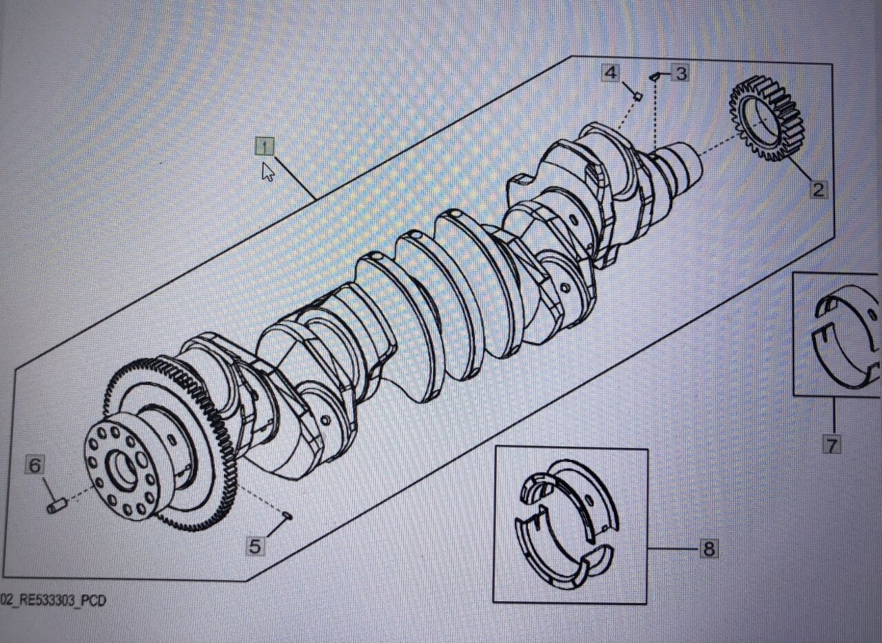 John Deere - wał korbowy John Deere 8345R 7250R 7290R 8235R 8260R 8370R RE565972 - 曲轴 适用于 农业机械:图1 John Deere - wał korbowy John Deere 8345R 7250R 7290R 8235R 8260R 8370R RE565972 - 曲轴 适用于 农业机械:图1