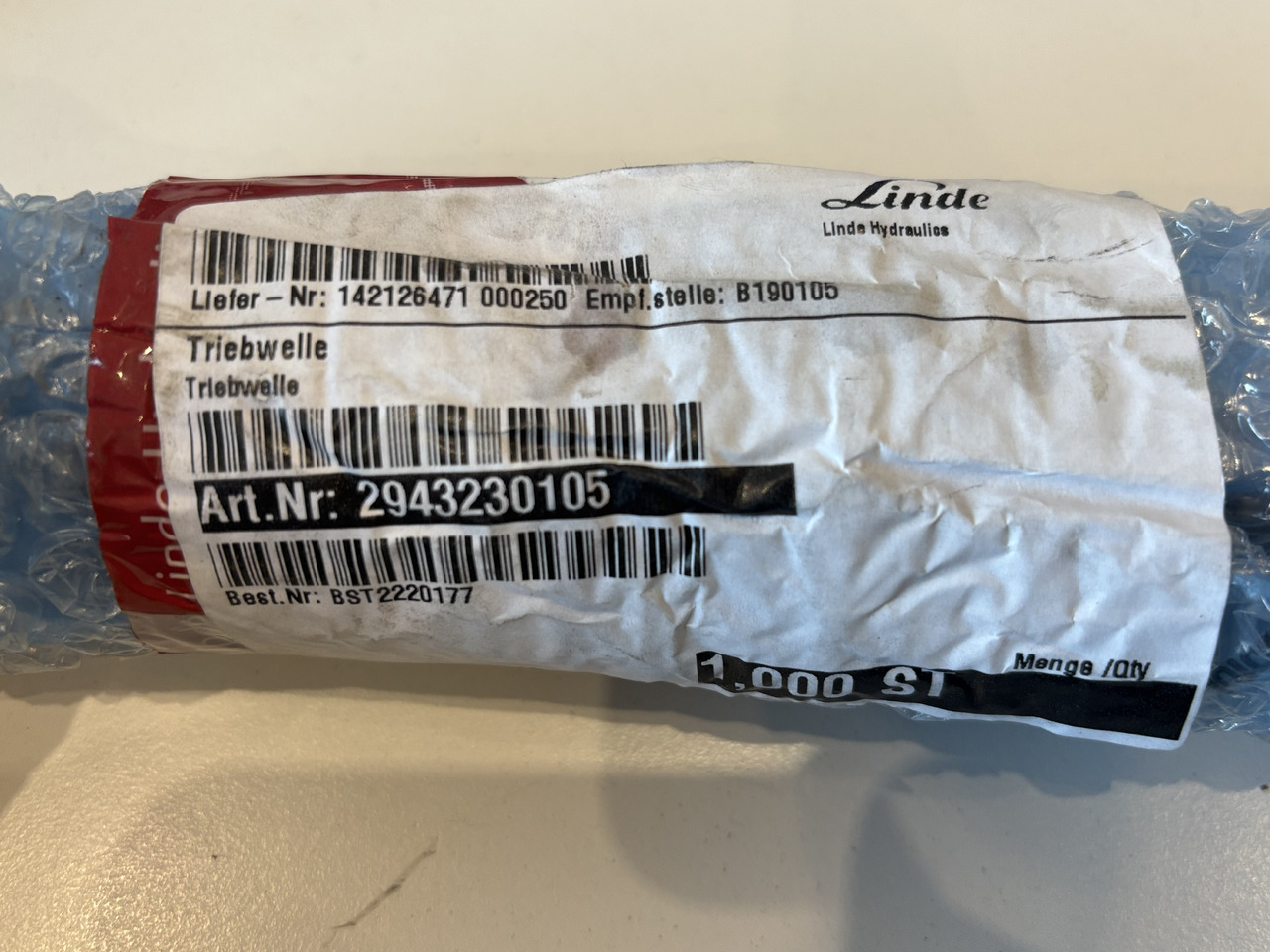 Linde HMV105 HMF105 Wał napędowy SKS 2943230105 2343230110 Oryginał - 传动轴 适用于 材料装卸设备:图1 Linde HMV105 HMF105 Wał napędowy SKS 2943230105 2343230110 Oryginał - 传动轴 适用于 材料装卸设备:图1