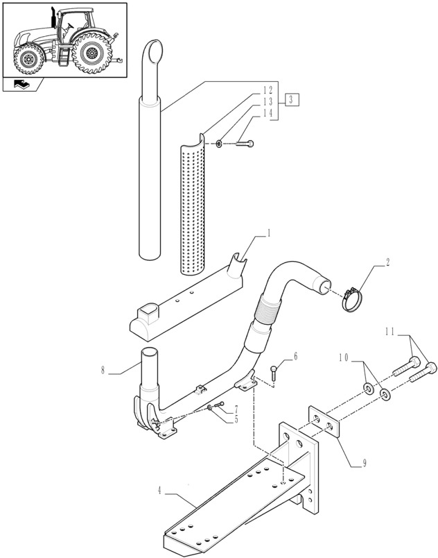 New Holland T6010 Rura ukladu wydech 84138202 - 排气管 适用于 拖拉机:图1 New Holland T6010 Rura ukladu wydech 84138202 - 排气管 适用于 拖拉机:图1