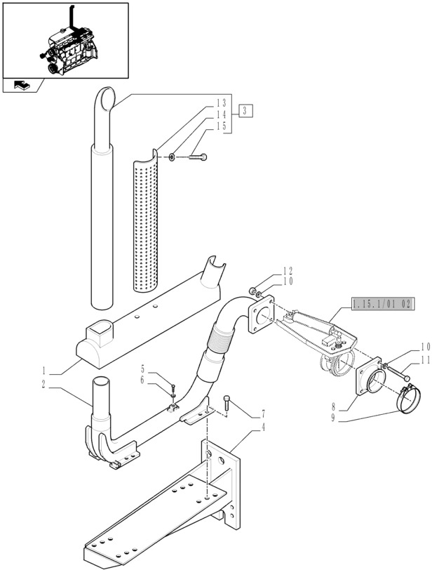 New Holland T6010 Rura ukladu wydech 84138203 - 排气管 适用于 拖拉机:图1 New Holland T6010 Rura ukladu wydech 84138203 - 排气管 适用于 拖拉机:图1