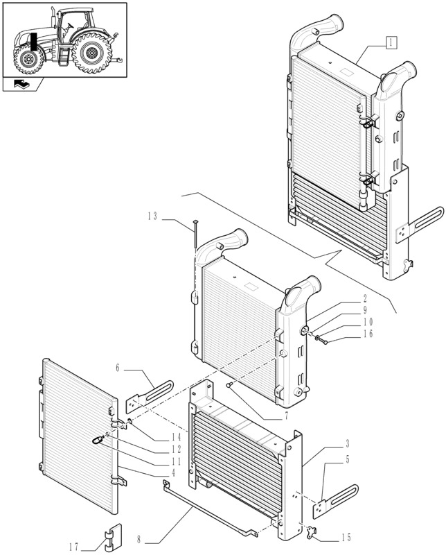 New Holland T6010 Skraplacz 84249272 - 冷凝器 适用于 拖拉机:图1 New Holland T6010 Skraplacz 84249272 - 冷凝器 适用于 拖拉机:图1