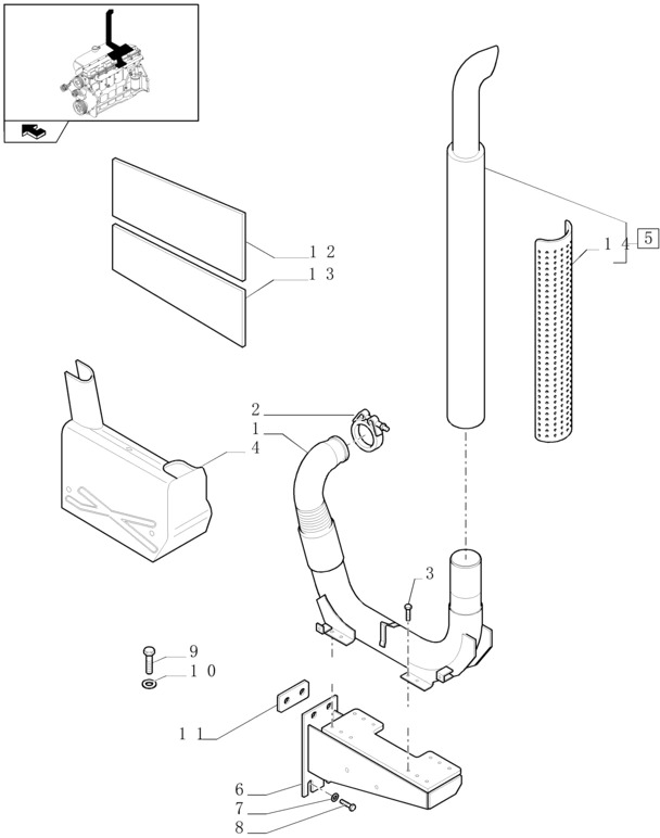 New Holland T6090 Rura ukladu wydech 87571378 - 排气管 适用于 拖拉机:图1 New Holland T6090 Rura ukladu wydech 87571378 - 排气管 适用于 拖拉机:图1
