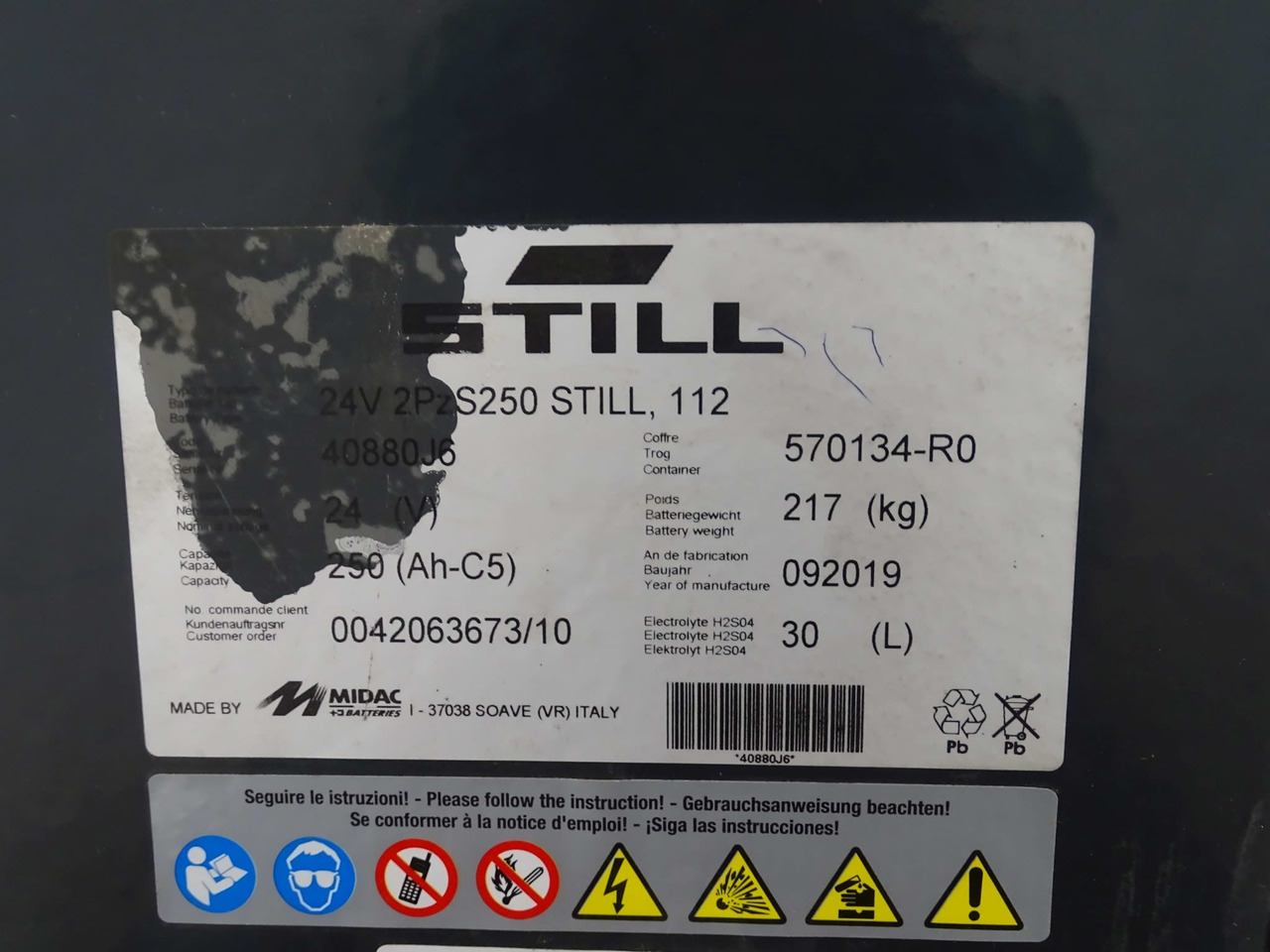 Battery Package 2x Batteries - 电池 适用于 材料装卸设备:图2 Battery Package 2x Batteries - 电池 适用于 材料装卸设备:图2