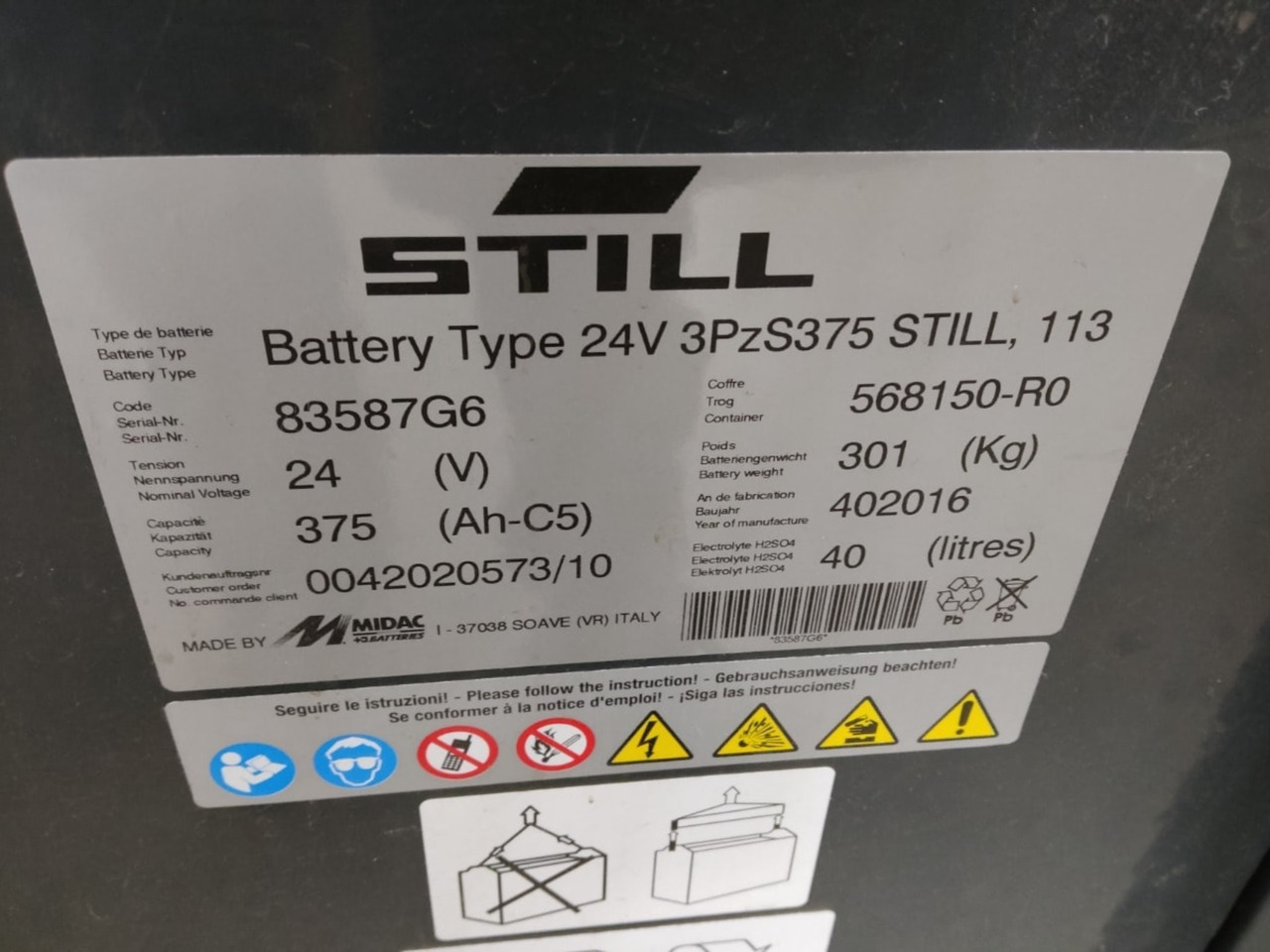 Battery Package 4x Batteries - 电池 适用于 材料装卸设备:图5 Battery Package 4x Batteries - 电池 适用于 材料装卸设备:图5