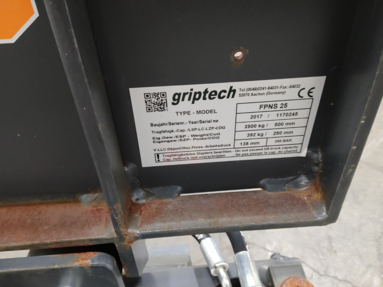 Griptech FPNS25 - 附件 适用于 材料装卸设备:图2 Griptech FPNS25 - 附件 适用于 材料装卸设备:图2