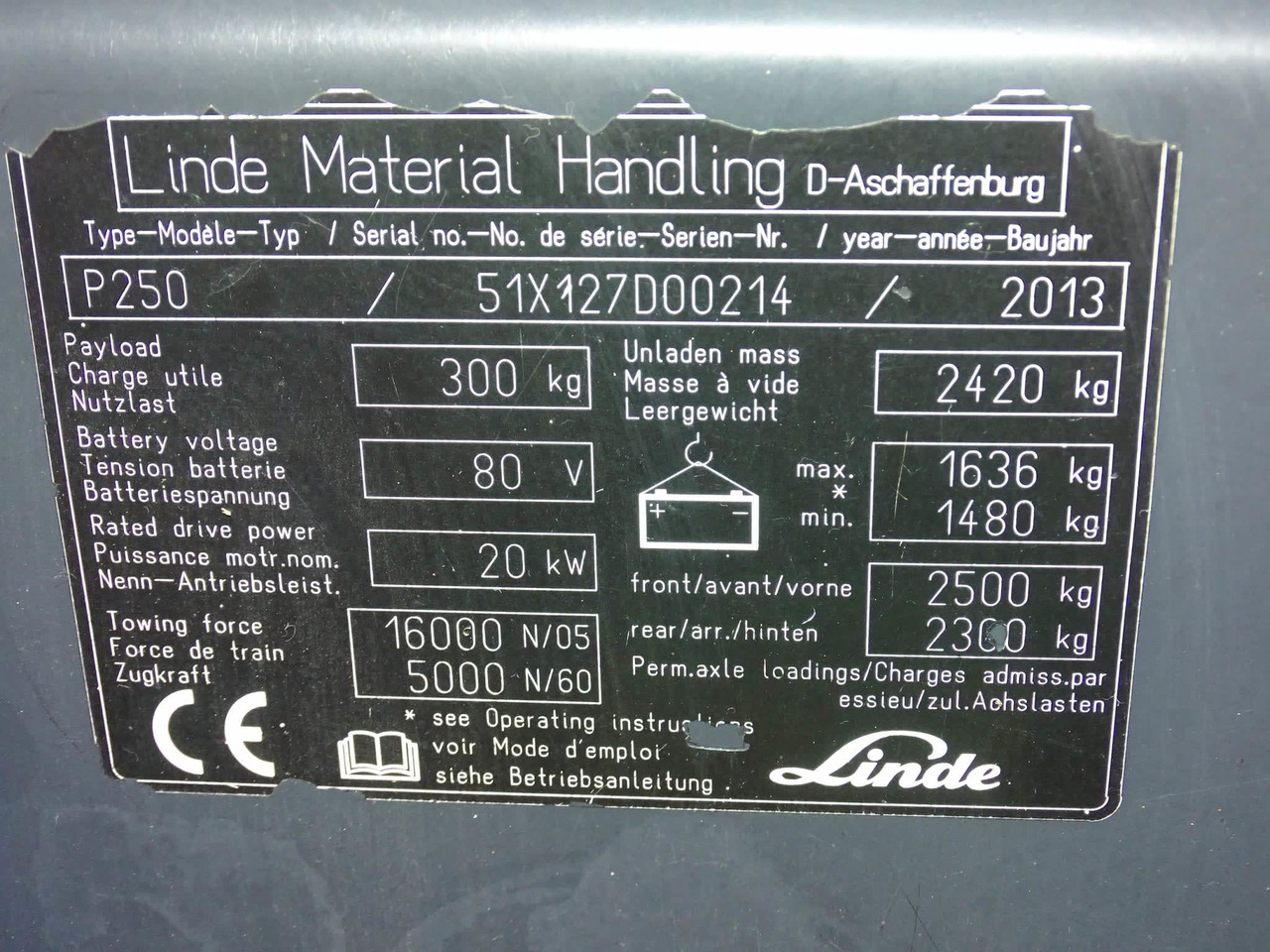 Linde P250 - 牵引车站:图5 Linde P250 - 牵引车站:图5