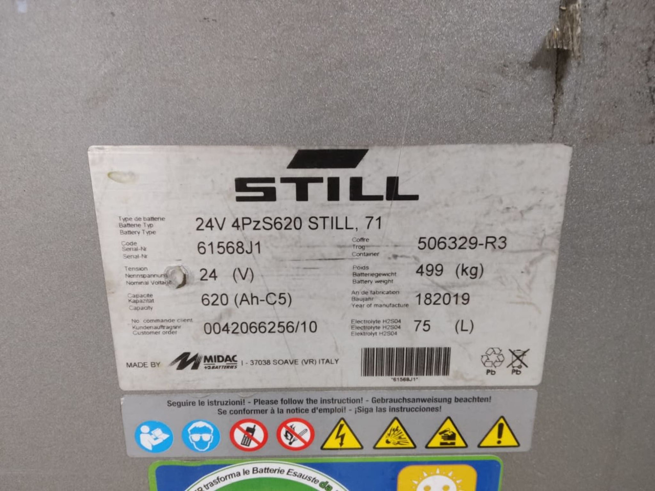 MIDAC 24V 620Ah - 电池 适用于 材料装卸设备:图2 MIDAC 24V 620Ah - 电池 适用于 材料装卸设备:图2