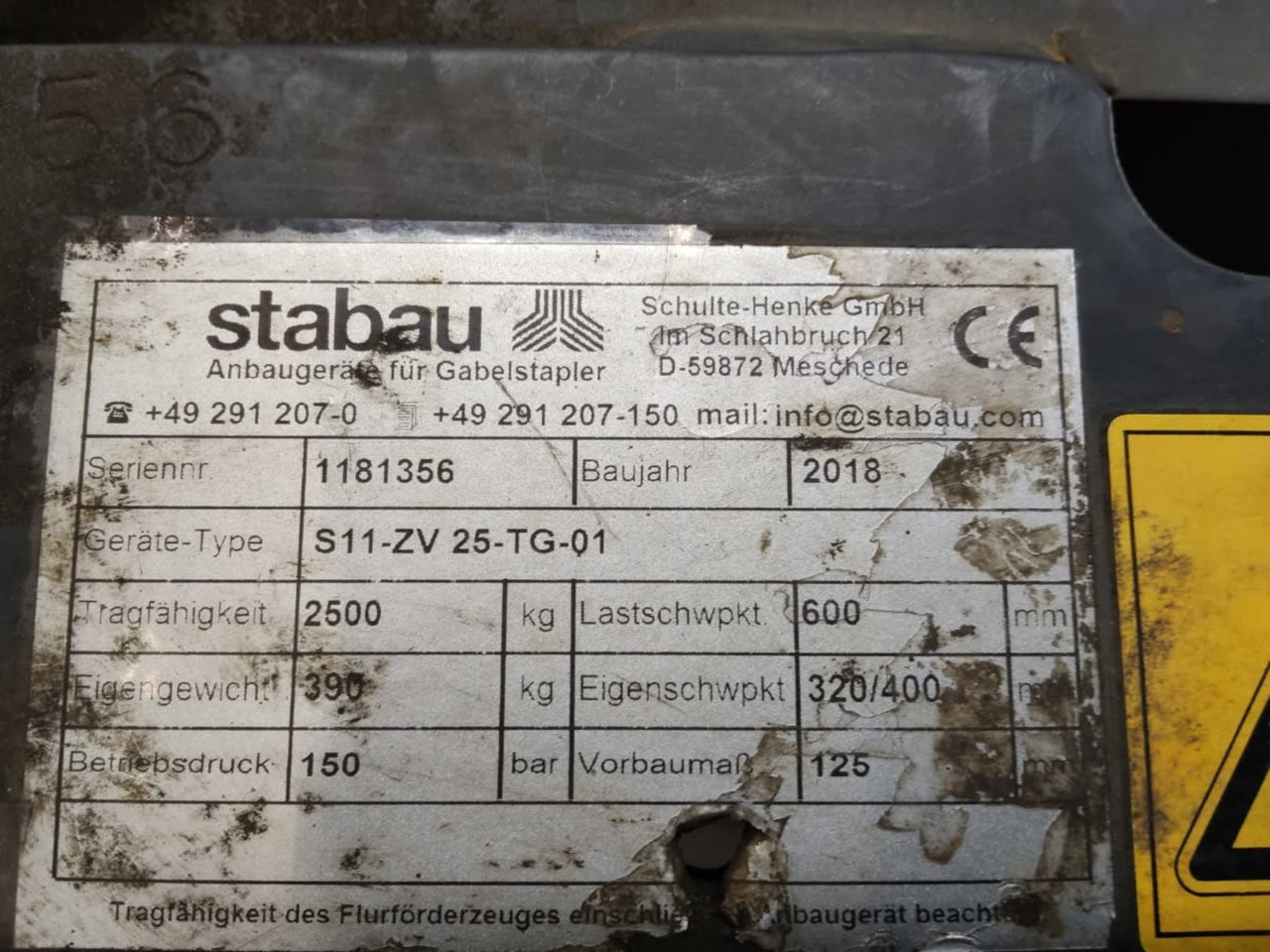 Stabau S11-ZV 25-TG-01 - 附件 适用于 材料装卸设备:图4 Stabau S11-ZV 25-TG-01 - 附件 适用于 材料装卸设备:图4