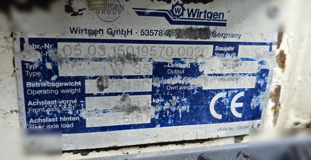 2005 WIRTGEN W35DC - 冷铣刨机:图2 2005 WIRTGEN W35DC - 冷铣刨机:图2