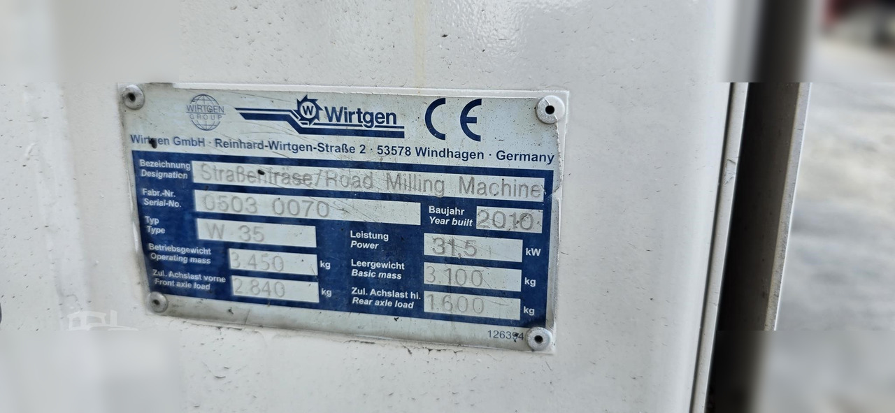2010 WIRTGEN W35 - 冷铣刨机:图3 2010 WIRTGEN W35 - 冷铣刨机:图3