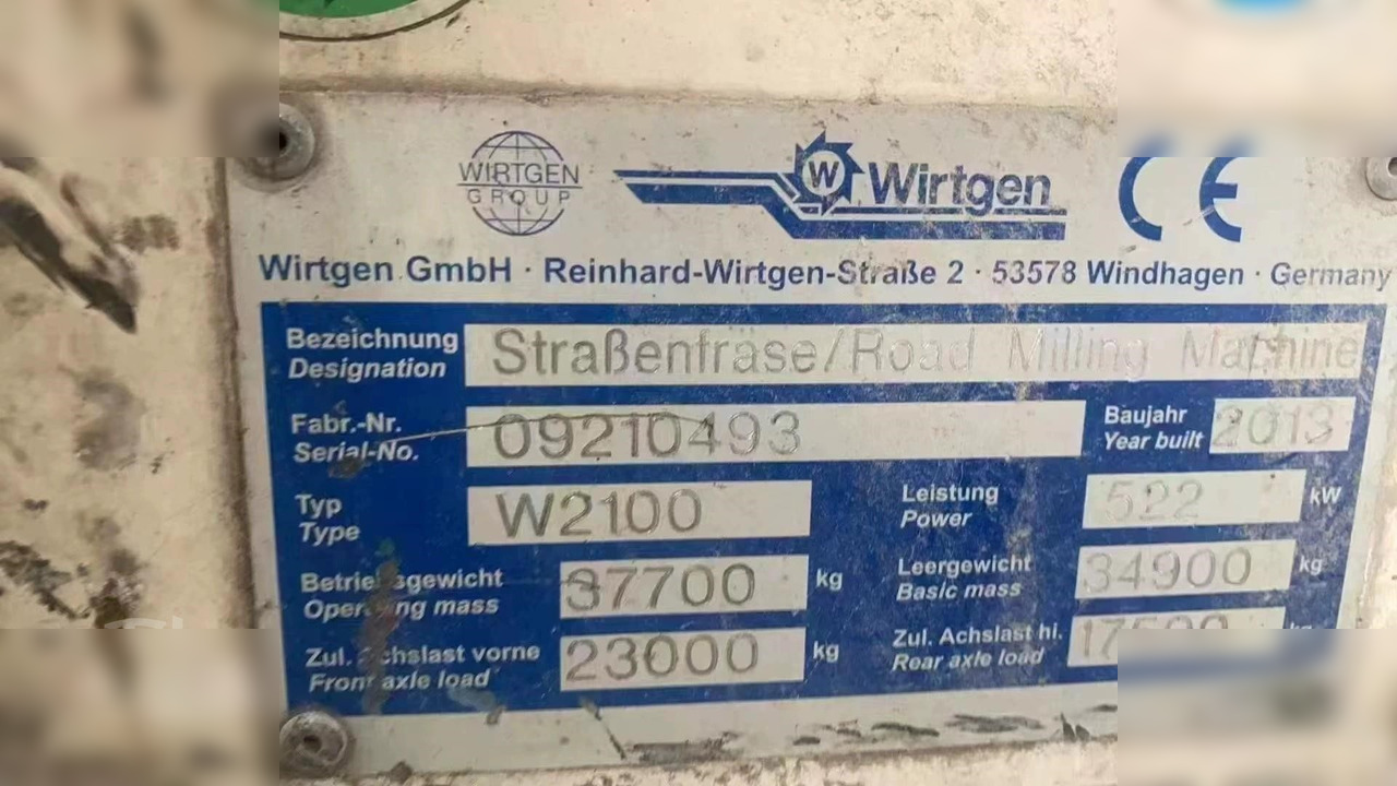 2013 WIRTGEN W2100 - 冷铣刨机:图3 2013 WIRTGEN W2100 - 冷铣刨机:图3