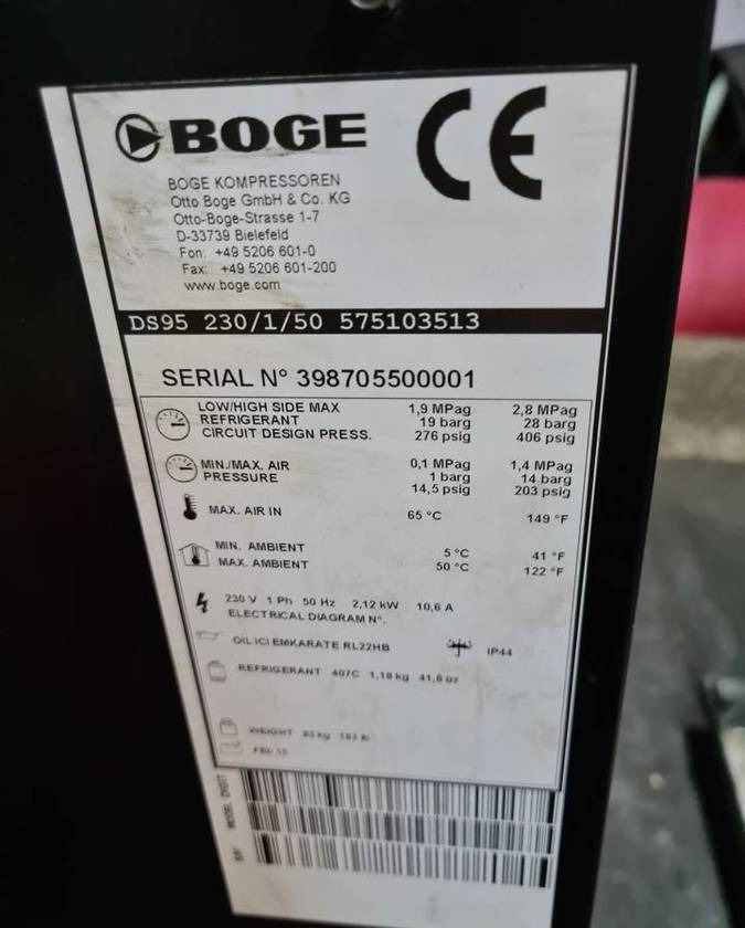 Osuszacz ziębniczy BOGE DS 95 9,5m3/min - 工业气候控制设备:图3 Osuszacz ziębniczy BOGE DS 95 9,5m3/min - 工业气候控制设备:图3
