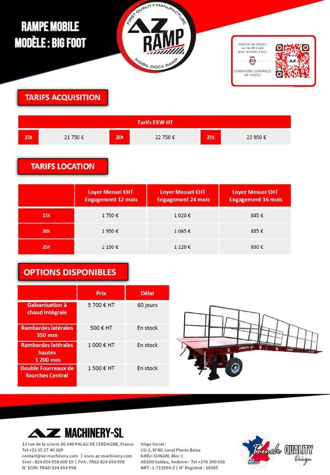 新的 装载坡道 Large Mobile dock ramp, uncouplable AZ RAMP - KING VERSION, BIG FOOT  L20 T-INOX：图6