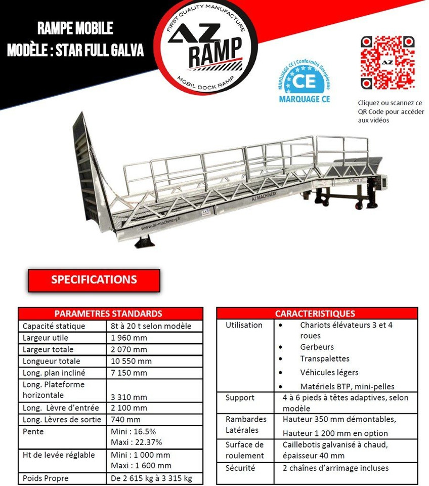 新的 装载坡道 Loading Ramp with with hydraulic tilting bridge -  AZ RAMP - STAR- 12T FULL GALVA：图11