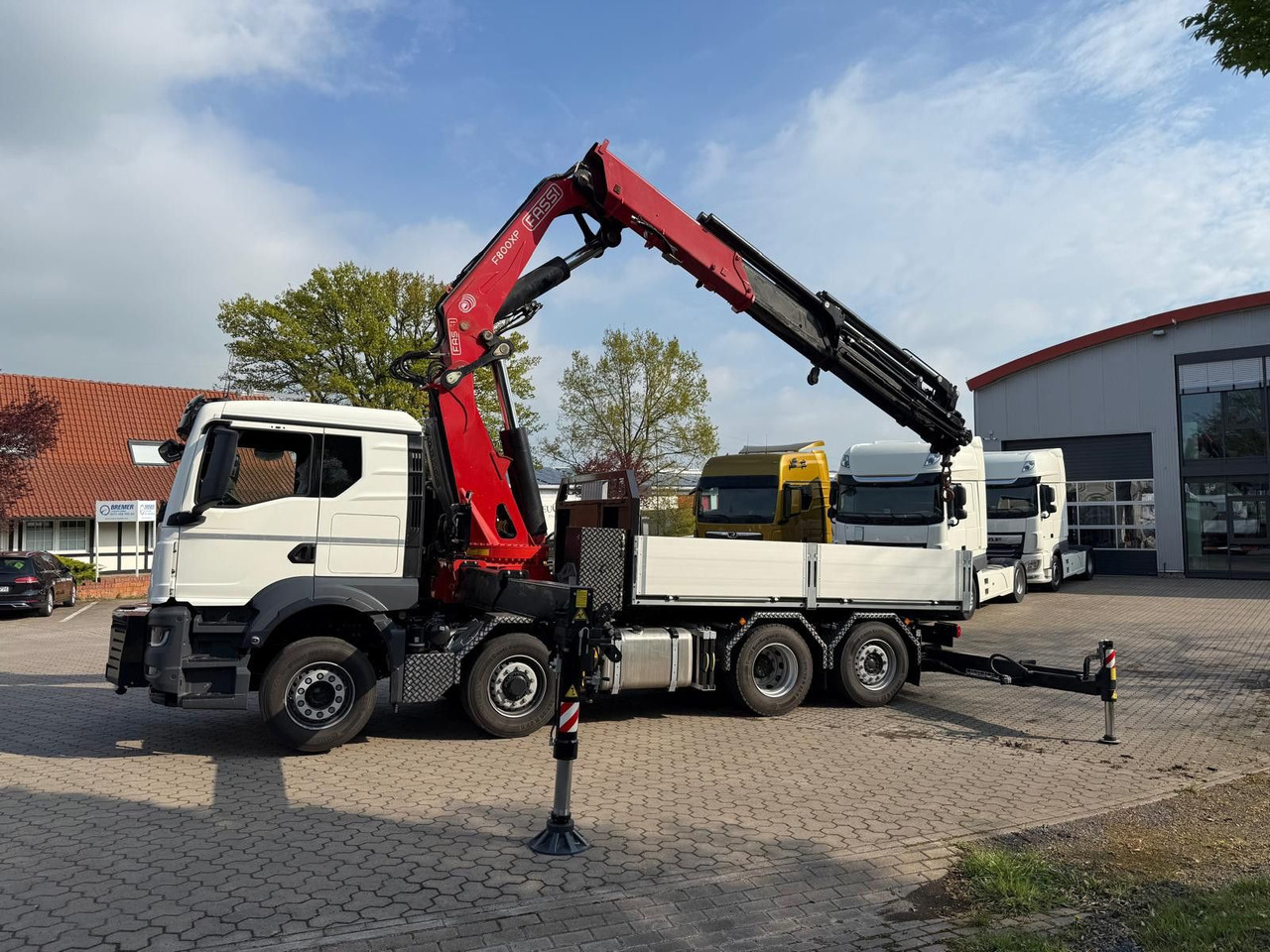 MAN 35.520 8x4 Kran Fassi F800, OHNE ABSTÜTZÜBERWACH - 栏板式/ 平板卡车, 起重车:图3 MAN 35.520 8x4 Kran Fassi F800, OHNE ABSTÜTZÜBERWACH - 栏板式/ 平板卡车, 起重车:图3