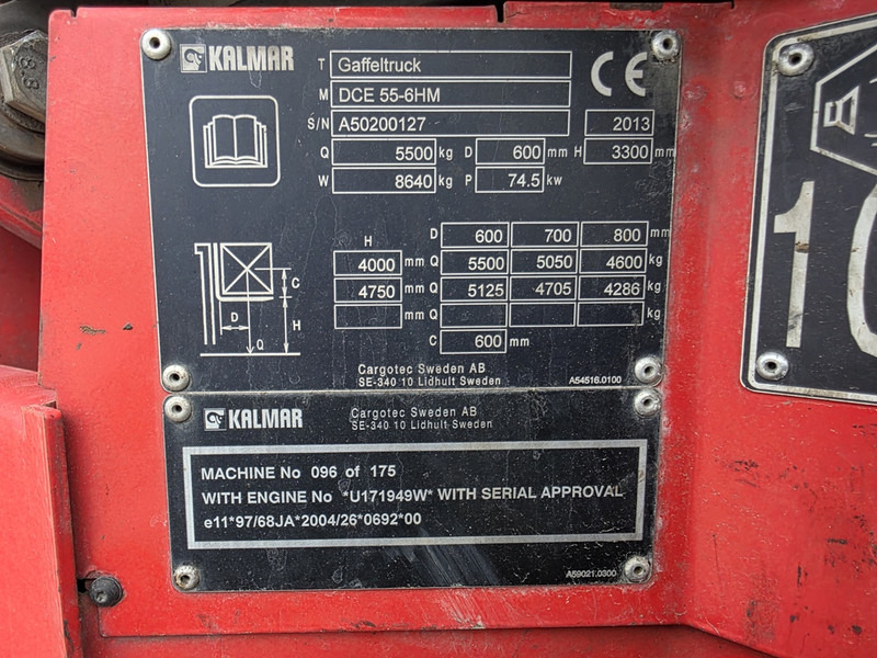 Kalmar DCE 55-6HM diesel heftruck kalmar forklift diesel 5.5 ton - 柴油叉车:图4 Kalmar DCE 55-6HM diesel heftruck kalmar forklift diesel 5.5 ton - 柴油叉车:图4