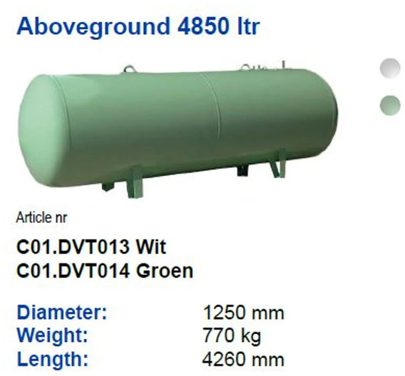 De Visser Propaan/Butaan LPG tank 4850 L (2,43 ton) Gastank, Gas, Gaz, LPG, GPL, Propane, Butane Ø 1250 including tank fittings - 燃料箱:图4 De Visser Propaan/Butaan LPG tank 4850 L (2,43 ton) Gastank, Gas, Gaz, LPG, GPL, Propane, Butane Ø 1250 including tank fittings - 燃料箱:图4