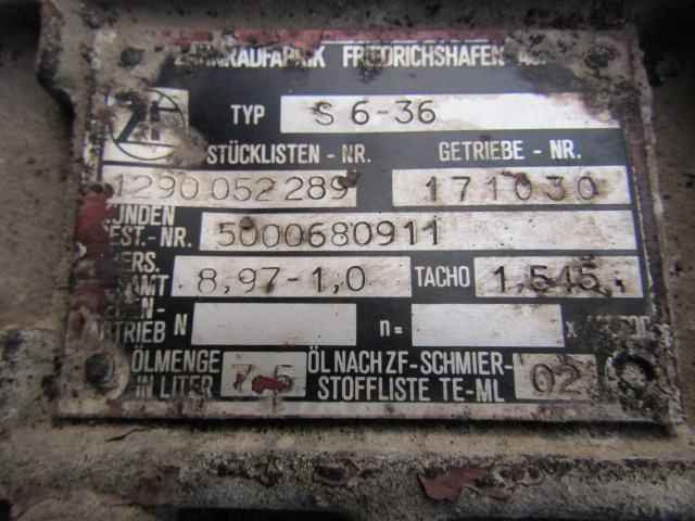 RENAULT MIDLUM ZF 6S-36 6 SPEED GEARBOX - 变速箱 适用于 卡车:图3 RENAULT MIDLUM ZF 6S-36 6 SPEED GEARBOX - 变速箱 适用于 卡车:图3