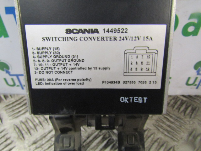 SCANIA P94 VOLTAGE CONVERTER P/NO 1449522 - ECU 适用于 卡车:图2 SCANIA P94 VOLTAGE CONVERTER P/NO 1449522 - ECU 适用于 卡车:图2