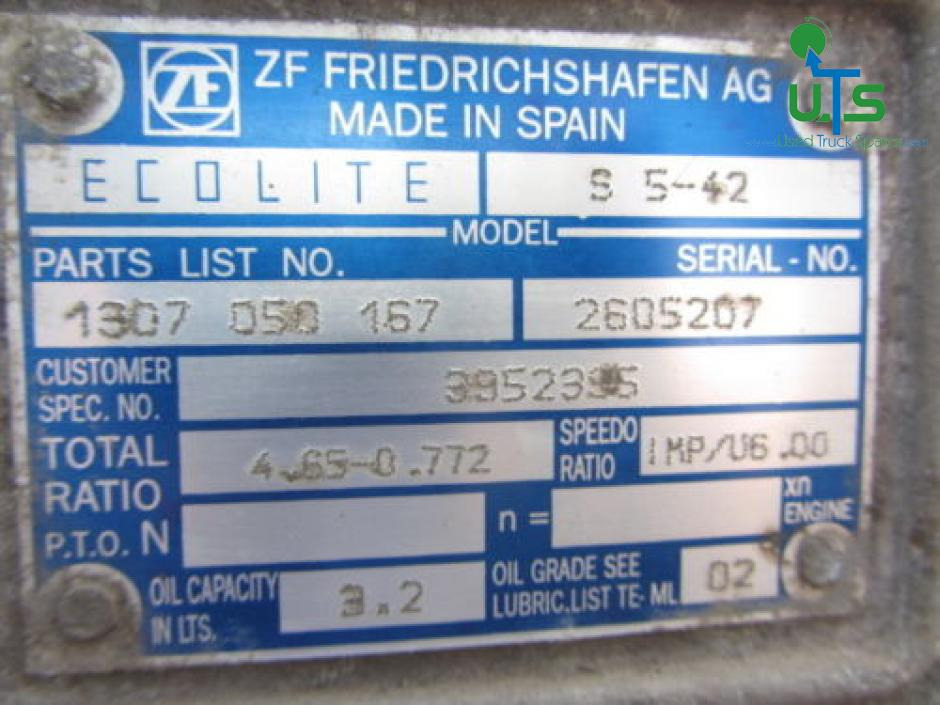 VOLVO FLC 7.5TON 5 SPEED GEARBOX TYPE S5.42 - 变速箱 适用于 卡车:图2 VOLVO FLC 7.5TON 5 SPEED GEARBOX TYPE S5.42 - 变速箱 适用于 卡车:图2