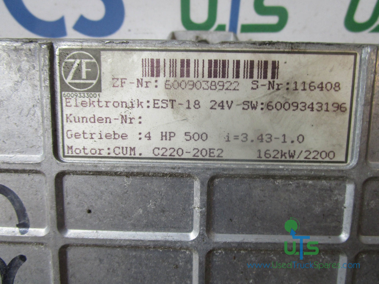 ZF TRANSMISSION ECU P/NO 6009038922 - ECU 适用于 卡车:图2 ZF TRANSMISSION ECU P/NO 6009038922 - ECU 适用于 卡车:图2