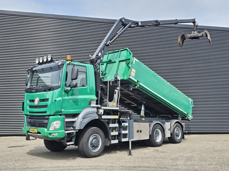 DAF TATRA T158/II 6X6 / HMF Z CRANE + 2 SIDE TIPPER - 翻斗车, 起重车:图1 DAF TATRA T158/II 6X6 / HMF Z CRANE + 2 SIDE TIPPER - 翻斗车, 起重车:图1