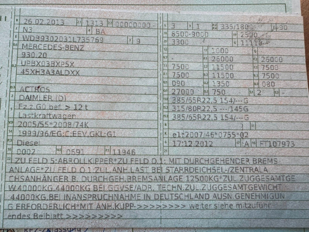 Mercedes-Benz 2546 6X2 Klima Meiller RK 20.65 - 吊钩升降车:图2 Mercedes-Benz 2546 6X2 Klima Meiller RK 20.65 - 吊钩升降车:图2