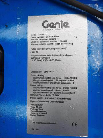 Genie GS1932 - 剪式升降机:图2 Genie GS1932 - 剪式升降机:图2