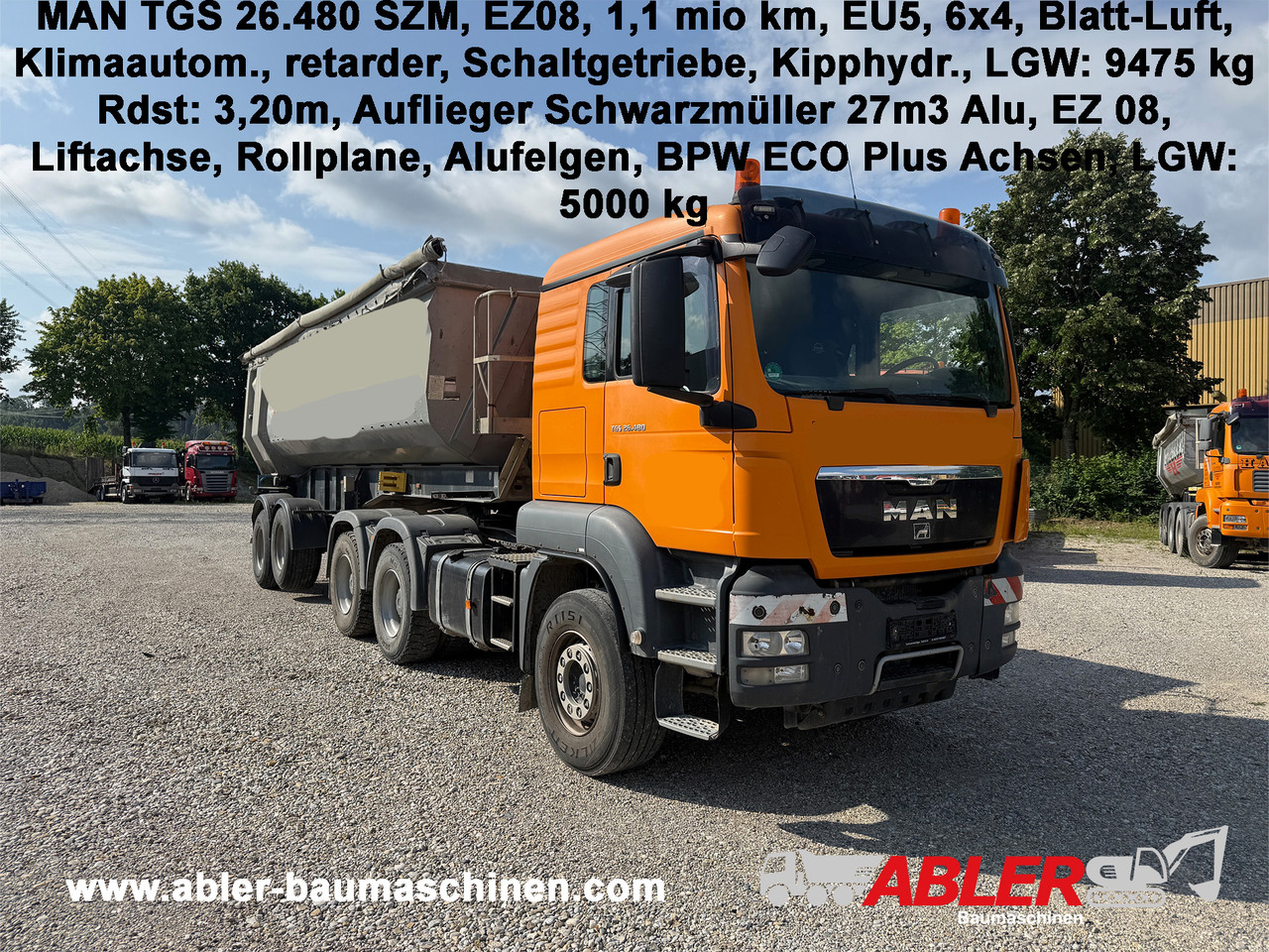 MAN TGS 26.480 SZM 6x4 mit Kippauflieger - 翻斗车:图1 MAN TGS 26.480 SZM 6x4 mit Kippauflieger - 翻斗车:图1