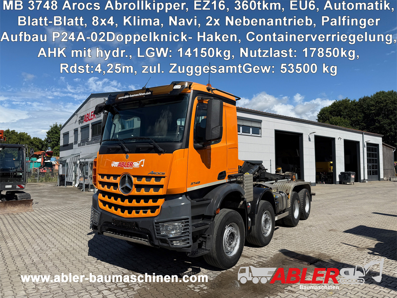 Mercedes-Benz 3748 Arocs Abrollkipper Palfinger AHK - 吊钩升降车:图1 Mercedes-Benz 3748 Arocs Abrollkipper Palfinger AHK - 吊钩升降车:图1