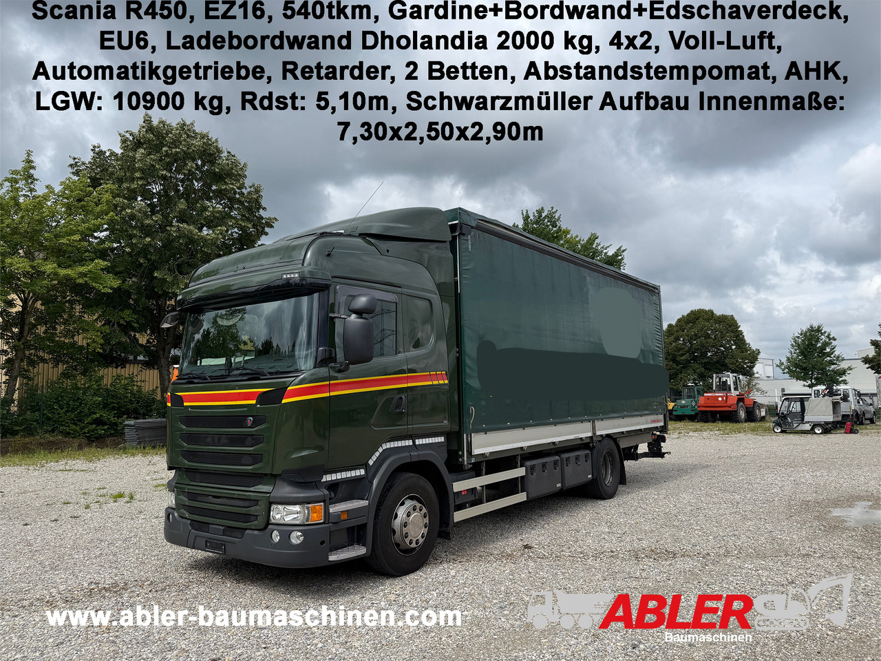 Scania R450 Gardine+Bordwand+Edscha AHK LBW - 侧帘卡车:图1 Scania R450 Gardine+Bordwand+Edscha AHK LBW - 侧帘卡车:图1