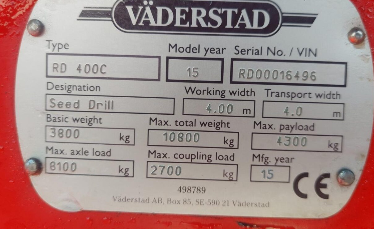 条播机 Väderstad Rapid 400 C E-Service med IPAD：图15
