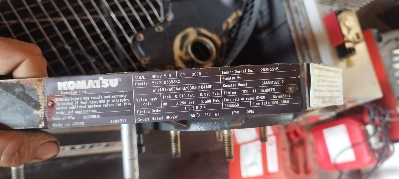 发动机 适用于 建筑机械 Komatsu SAA6D102E-2：图13