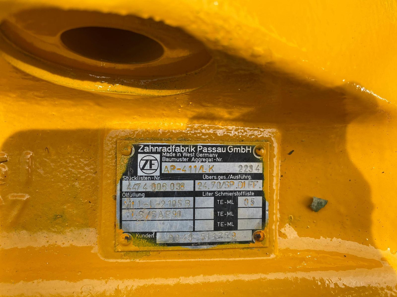 轴及其零件 适用于 建筑机械 Zettelmeyer ZL 3001 ZF AP 411, AP415：图7