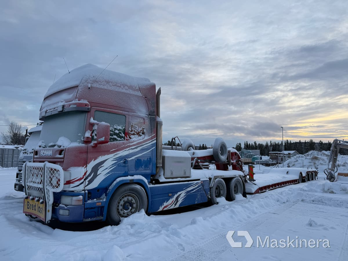 Maskintrailer Scania R144 6X4 & VM Trailer VM53-4-PNK - 牵引车, 低装载半拖车:图1 Maskintrailer Scania R144 6X4 & VM Trailer VM53-4-PNK - 牵引车, 低装载半拖车:图1