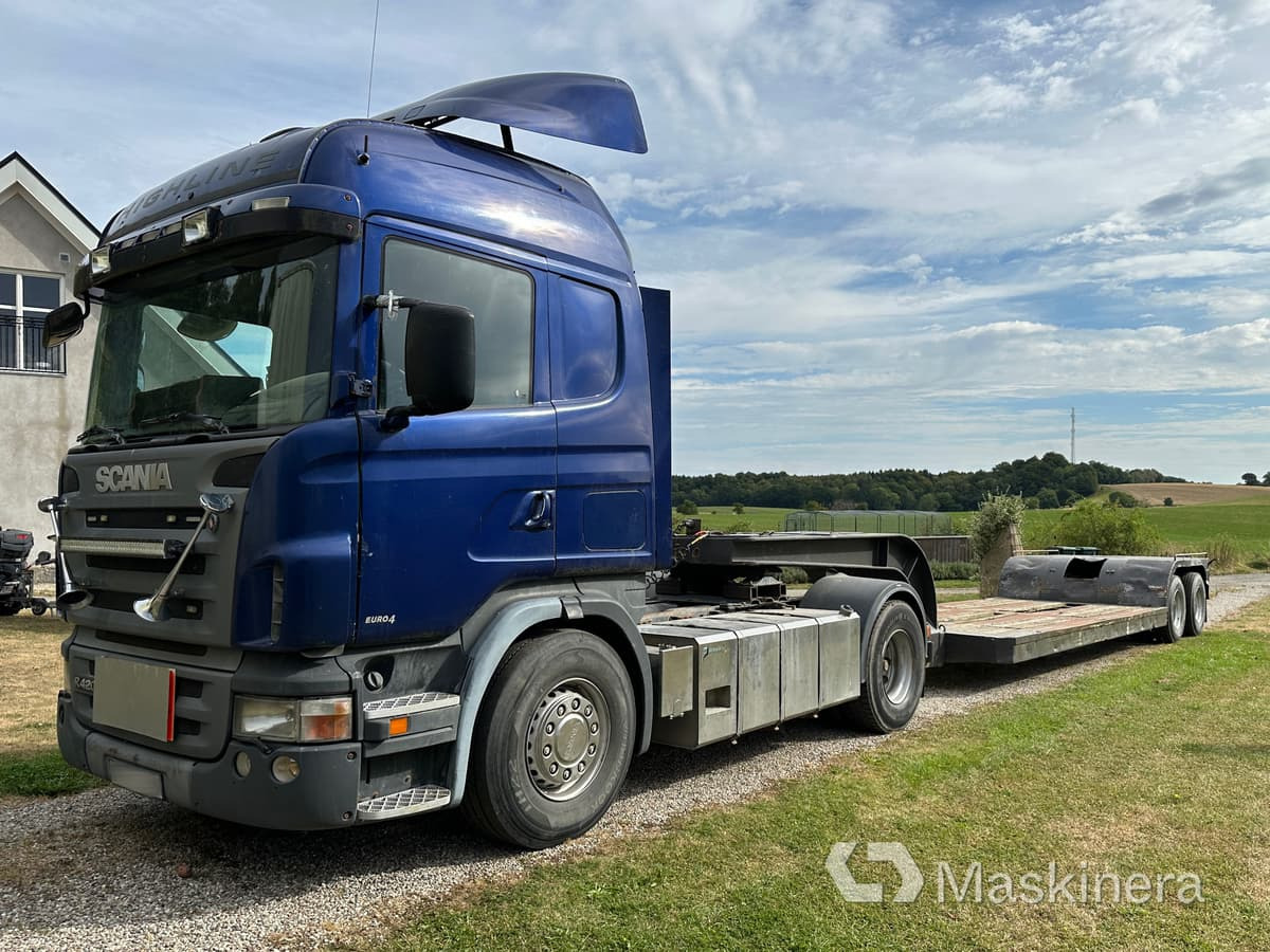 Scania R420 highline A-traktor Scania + 2 släp - 牵引车, 栏板式/ 平板半拖车:图1 Scania R420 highline A-traktor Scania + 2 släp - 牵引车, 栏板式/ 平板半拖车:图1