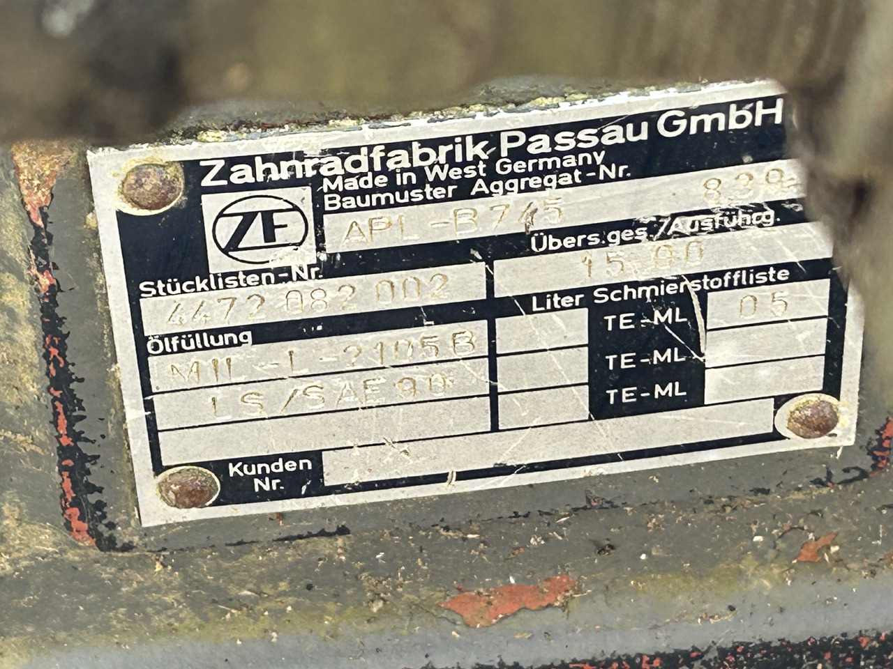 ZF APL-B745 - 前轴 适用于 挖掘机:图3 ZF APL-B745 - 前轴 适用于 挖掘机:图3