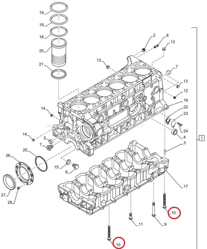 FPT IVECO CASE Cursor11 F3GFE613A B001 5801863562 screw 166758835 - 发动机及其零件:图1 FPT IVECO CASE Cursor11 F3GFE613A B001 5801863562 screw 166758835 - 发动机及其零件:图1