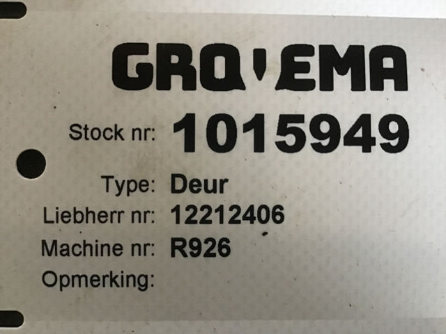 Liebherr Side Door Right Front - 车门及其零件:图2 Liebherr Side Door Right Front - 车门及其零件:图2