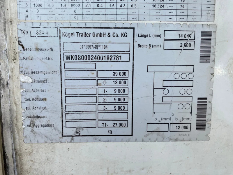 冷藏半拖车 Kögel S24-4 Frigo / Vector 1350 / SAF + Disc / 1x Lift Axle：图9