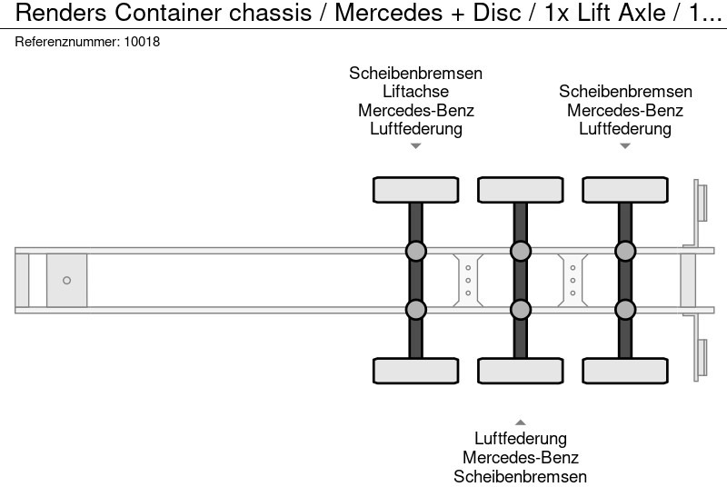 集装箱运输车/ 可拆卸车身的半拖车 Renders Container chassis / Mercedes + Disc / 1x Lift Axle / 1x Extendable：图8