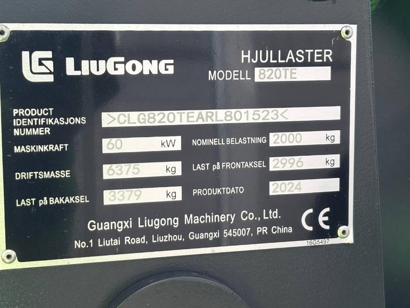 LIUGONG 820 TE Electric - 轮式装载机:图5 LIUGONG 820 TE Electric - 轮式装载机:图5