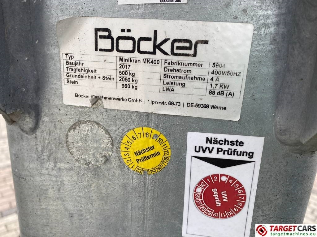 塔式起重机 Böcker Boecker MK400 Mini Crane 600cm 400KG:图11 塔式起重机 Böcker Boecker MK400 Mini Crane 600cm 400KG:图11