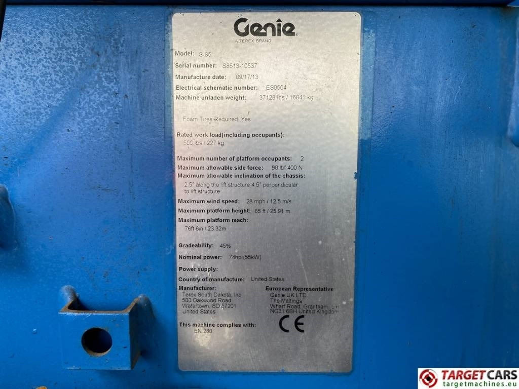 伸缩臂 Genie S-85 Telescopic 4x4 Diesel Boom Work Lift 2791cm:图10 伸缩臂 Genie S-85 Telescopic 4x4 Diesel Boom Work Lift 2791cm:图10