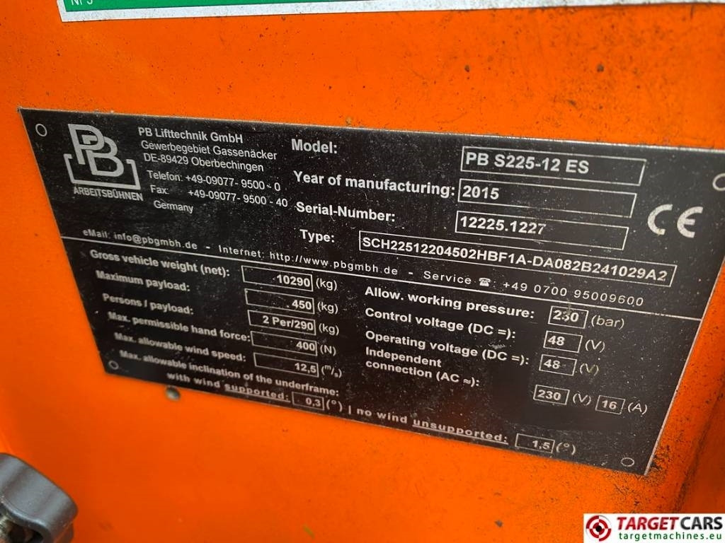 剪式升降机 PB Lifttechnik S225-12ES Electric Scissor Work Lift 2250cm：图10
