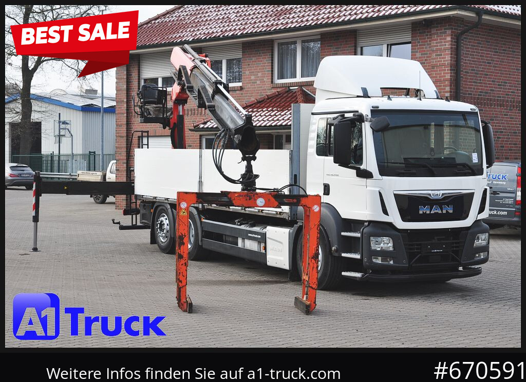 MAN TGS 26.440, Kran PK20.501L Lenkachse, - 栏板式/ 平板卡车, 起重车:图1 MAN TGS 26.440, Kran PK20.501L Lenkachse, - 栏板式/ 平板卡车, 起重车:图1
