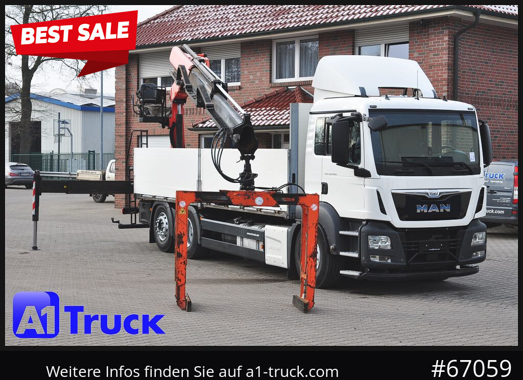 MAN TGS 26.440, Kran PK20.501L Lenkachse, - 栏板式/ 平板卡车, 起重车:图1 MAN TGS 26.440, Kran PK20.501L Lenkachse, - 栏板式/ 平板卡车, 起重车:图1