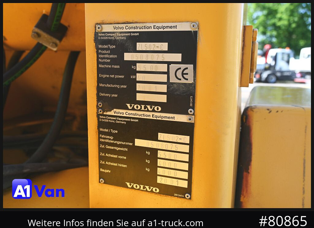 VOLVO Volvo ZL 502-C - 轮式装载机:图2 VOLVO Volvo ZL 502-C - 轮式装载机:图2