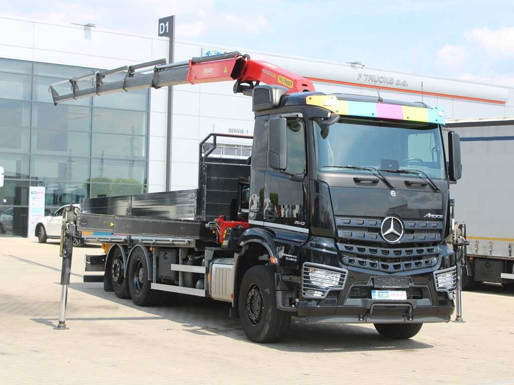 Mercedes-Benz Arocs 2542, 6X2, EURO 6, SIDE PANEL, NAVIGATION, CAMERA, PALFINGER PK 24.001 SLD5 - 栏板式/ 平板卡车, 起重车:图3 Mercedes-Benz Arocs 2542, 6X2, EURO 6, SIDE PANEL, NAVIGATION, CAMERA, PALFINGER PK 24.001 SLD5 - 栏板式/ 平板卡车, 起重车:图3
