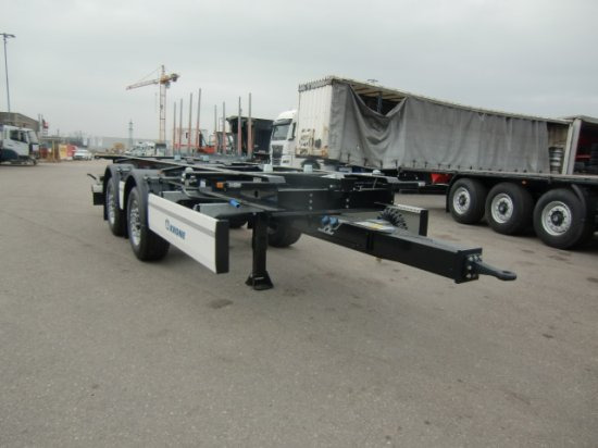Krone ZZ/DC07 Tandem Lafette, Standard, BPW-Achsen, Heckabstützung - 集装箱运输车/ 可拆卸车身的拖车:图1 Krone ZZ/DC07 Tandem Lafette, Standard, BPW-Achsen, Heckabstützung - 集装箱运输车/ 可拆卸车身的拖车:图1